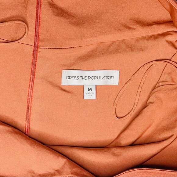 Dress the Population Terracotta Cowl Neck Midi Dress – Size Medium - Picture 4 of 8